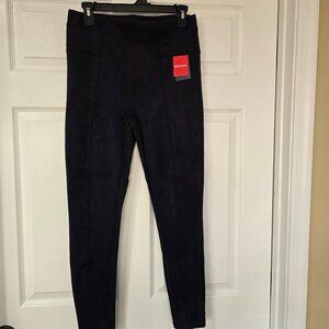 Spanx Faux‎ Suede Leggins Classic Navy Size L NWT